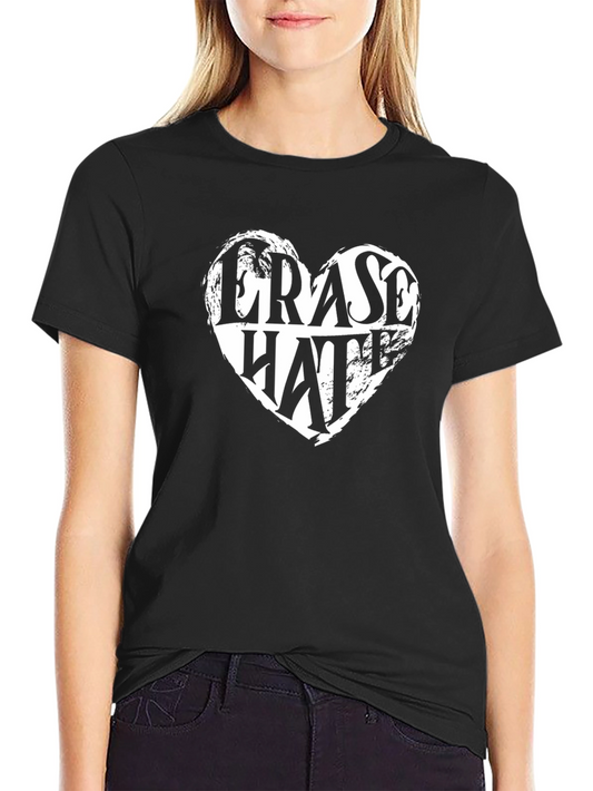 Erase Hate Graphic Tee - Black Cotton T-Shirt