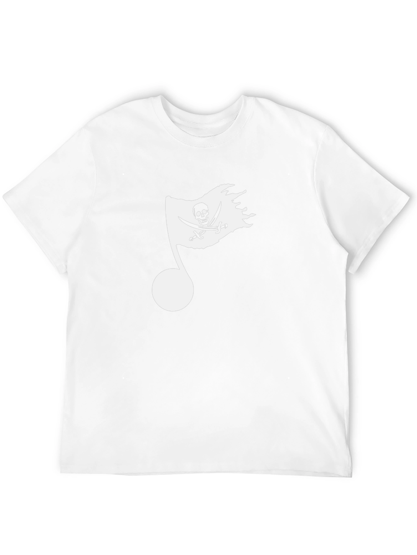 Pirate Flag Music Note Graphic Tee - Black