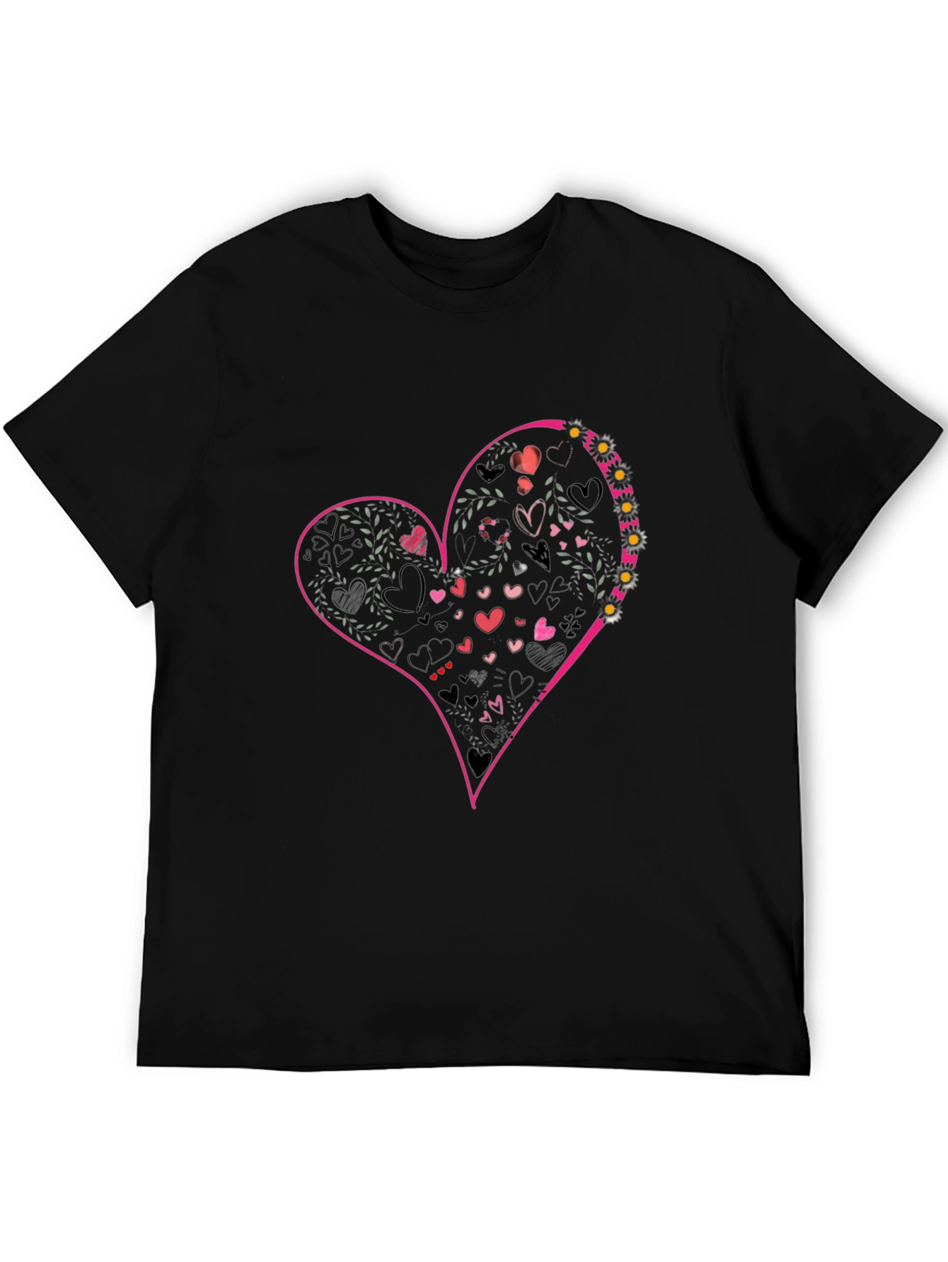 Heart Graphic Tee - Black Casual Shirt