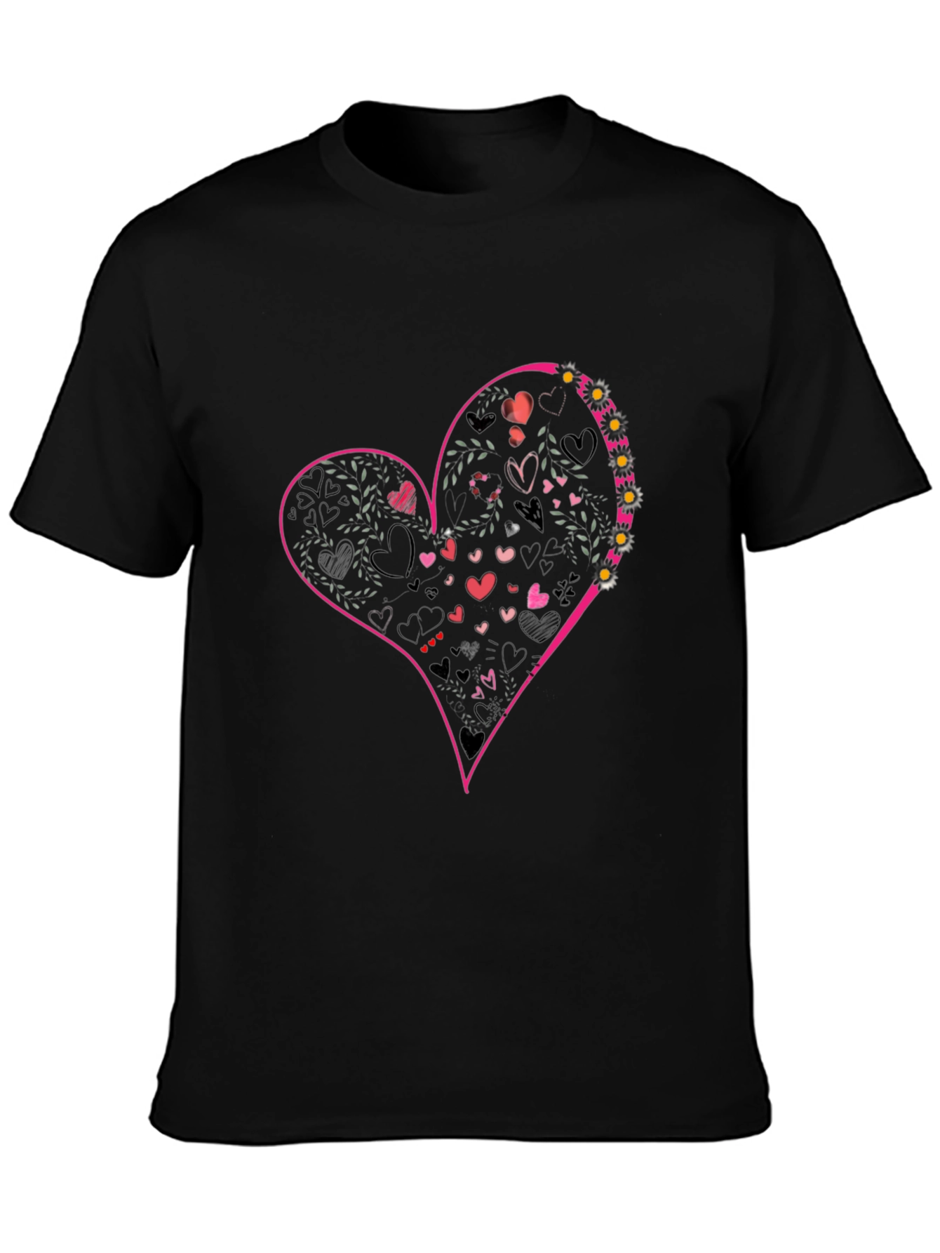 Heart Graphic Tee - Black Casual Shirt
