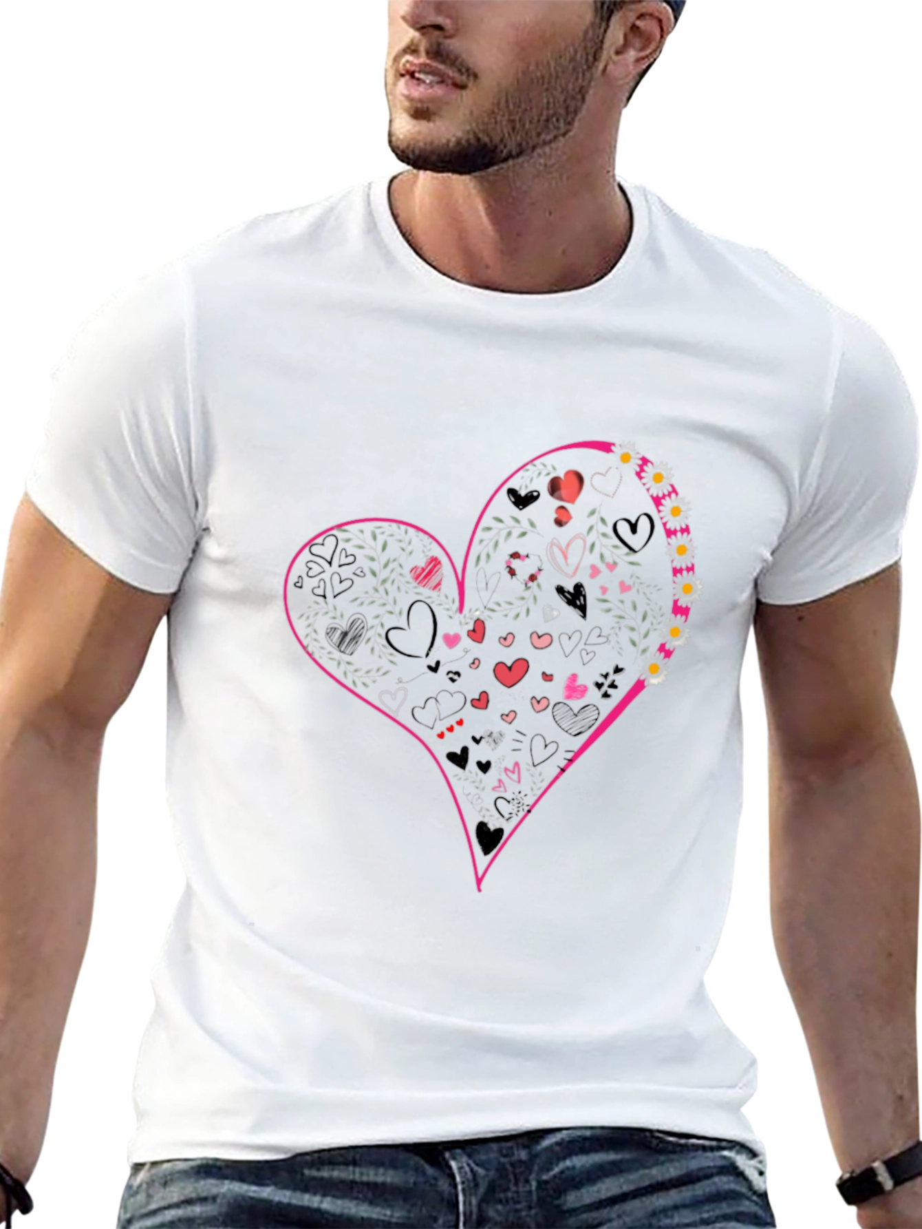 Heart Graphic Tee - Black Casual Shirt