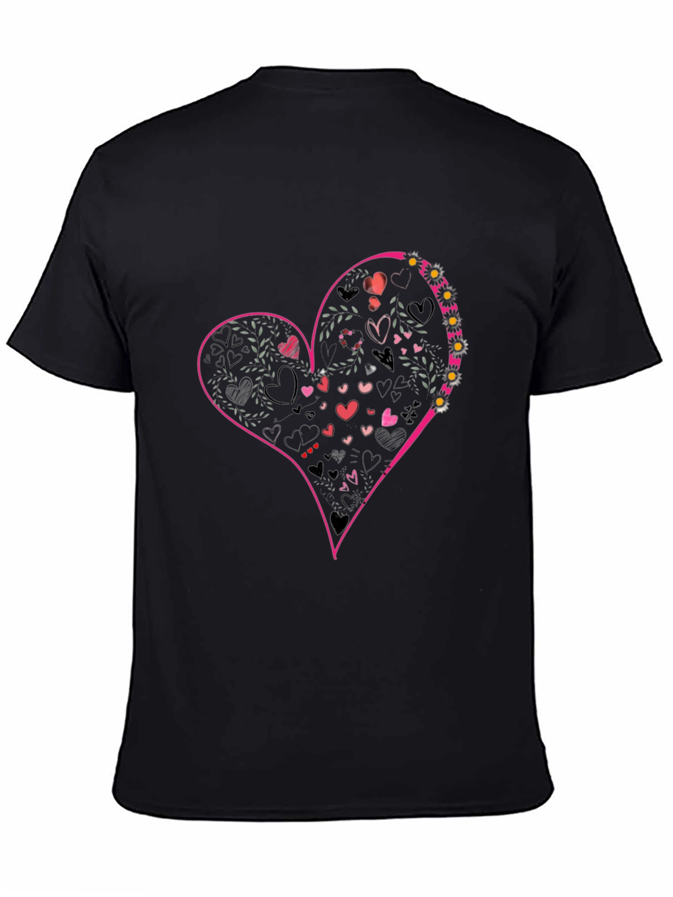 Heart Graphic Tee - Black Casual Shirt