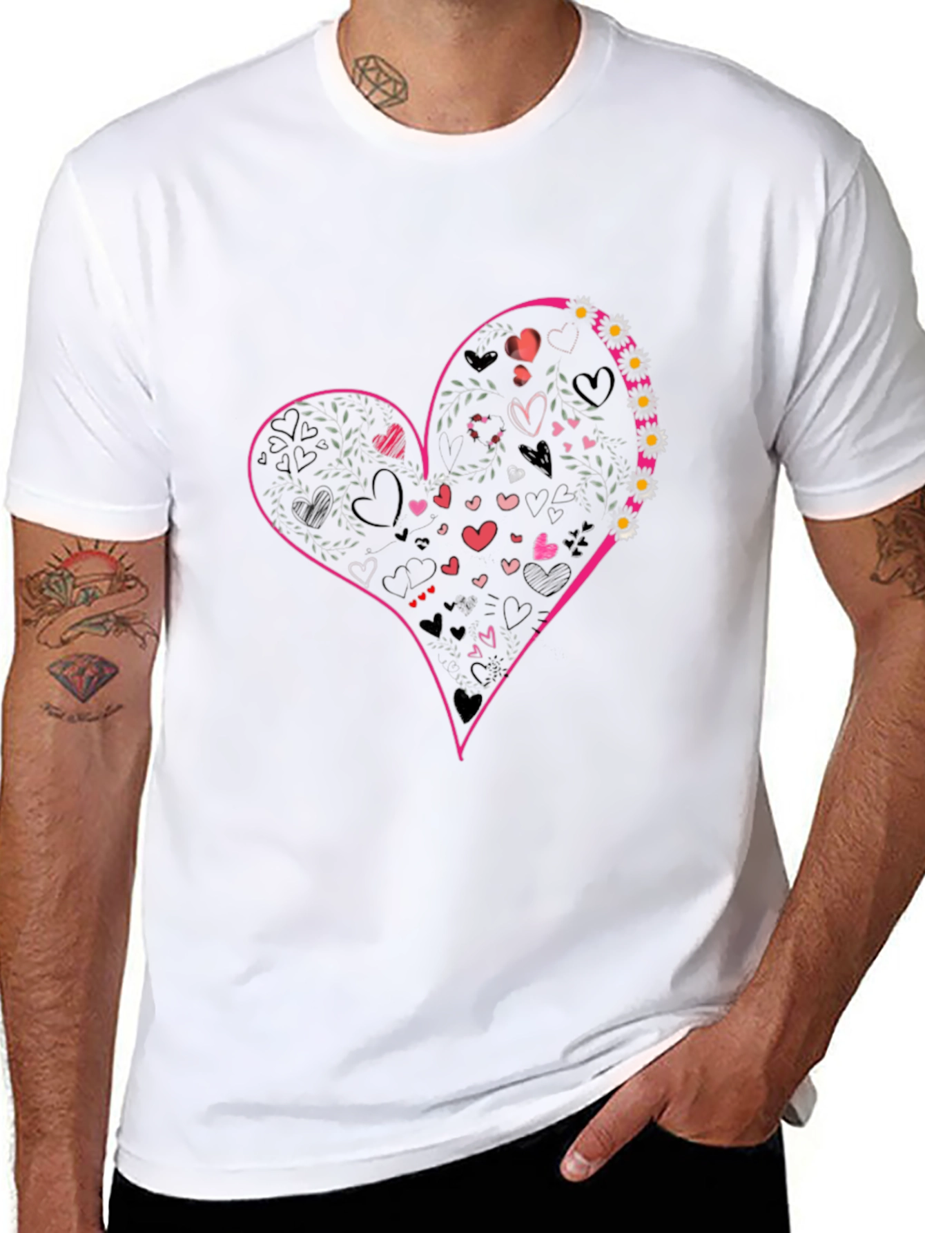 Heart Graphic Tee - Black Casual Shirt
