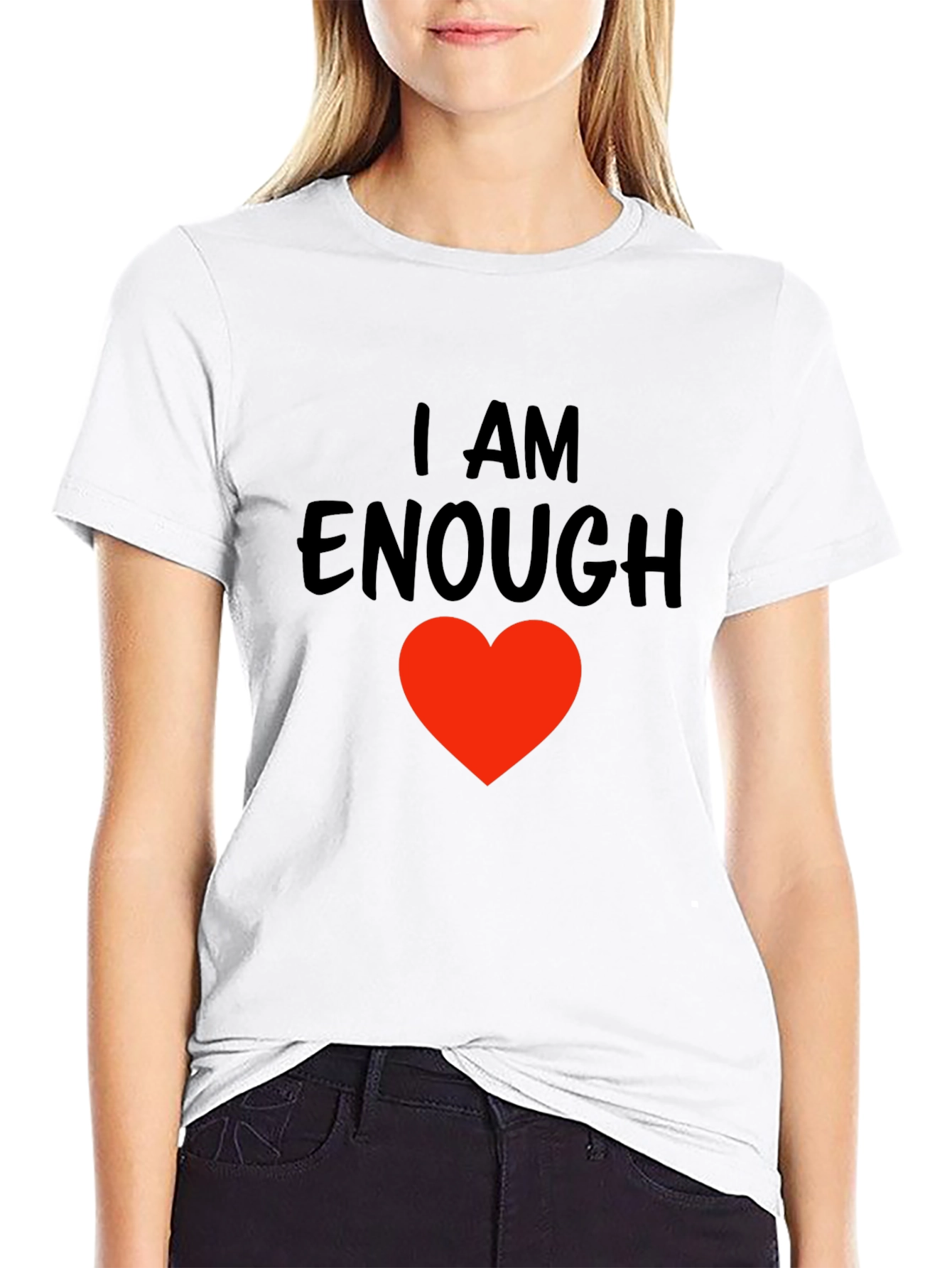 I AM ENOUGH Heart T-Shirt - Motivational Comfort