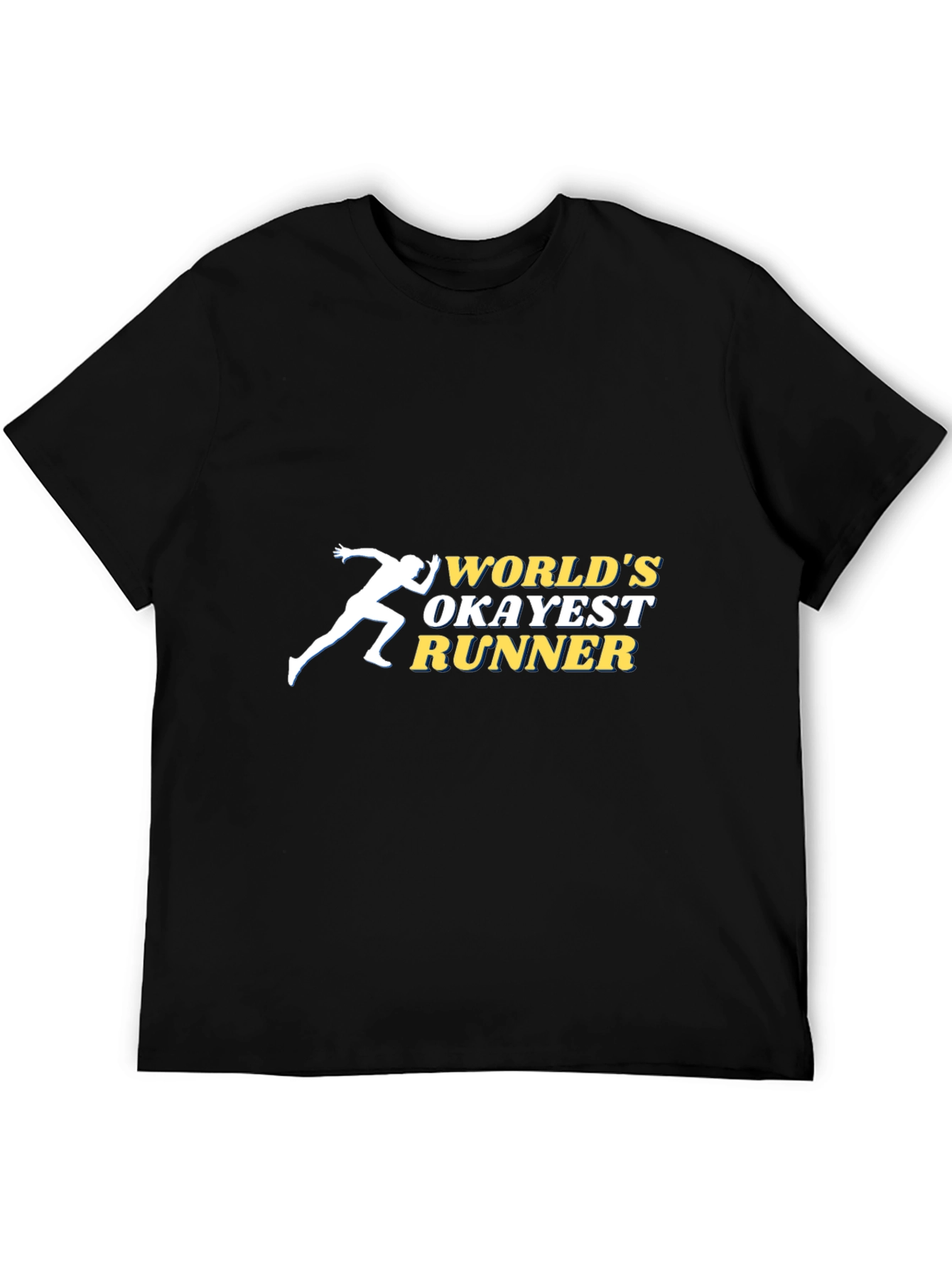 Worlds Okayest Runner Black Graphic T-Shirt