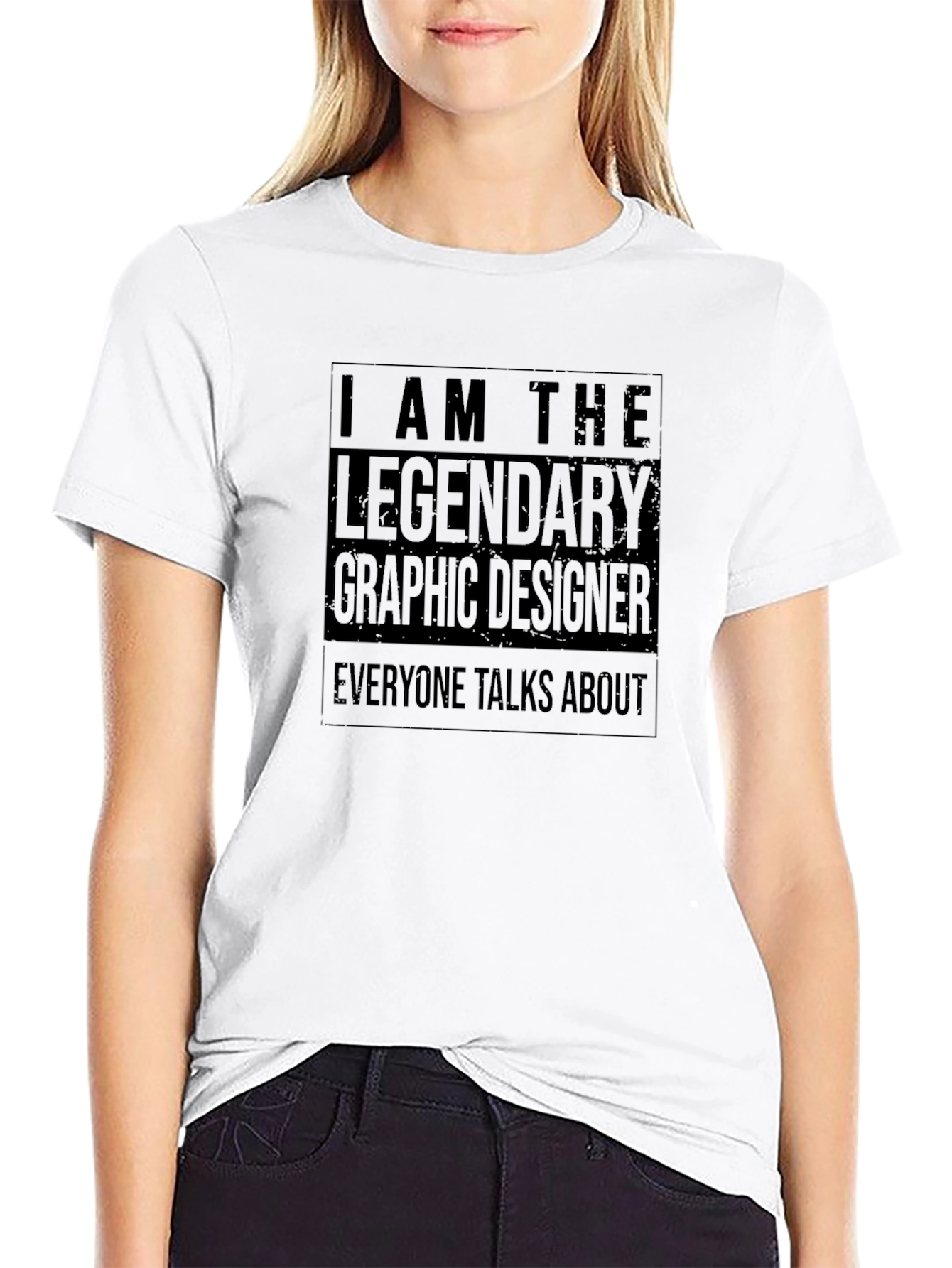 I Am The Legendary Graphic Designer Black T-Shirt