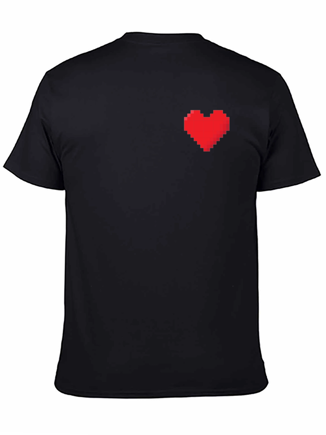 Pixel Heart Graphic Black T-Shirt