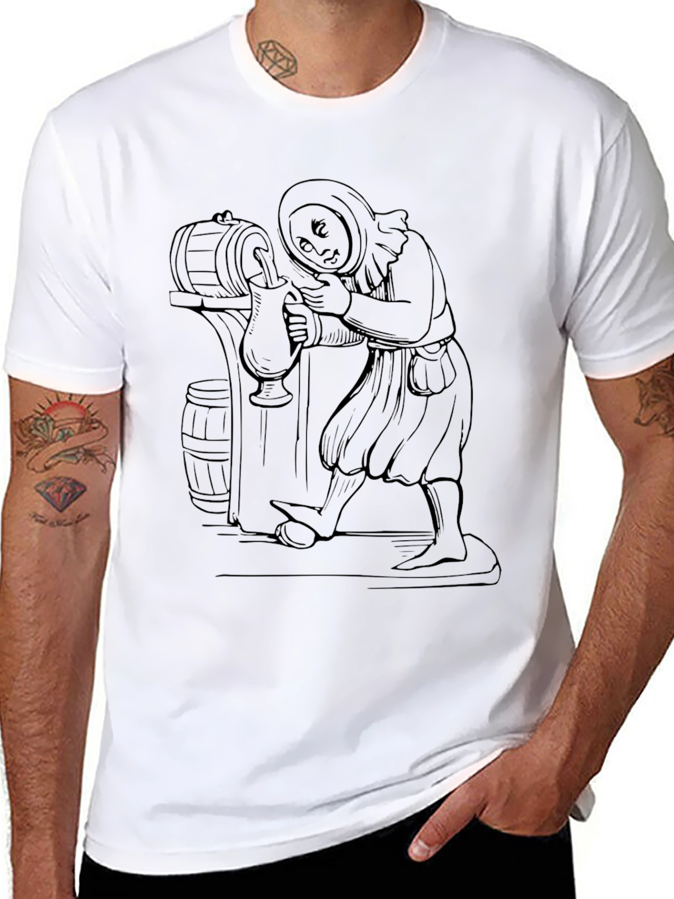 Monk Pouring Drink T-Shirt