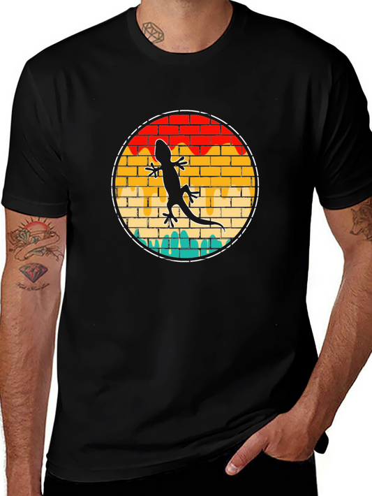 Lizard Brick Wall Circle T-Shirt