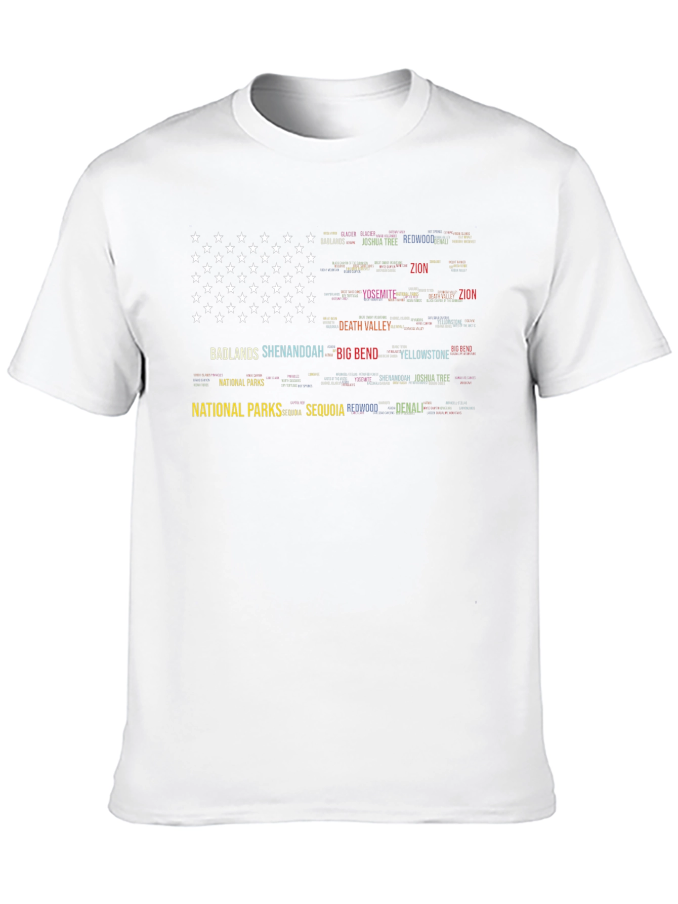 National Parks American Flag Word Art T-Shirt