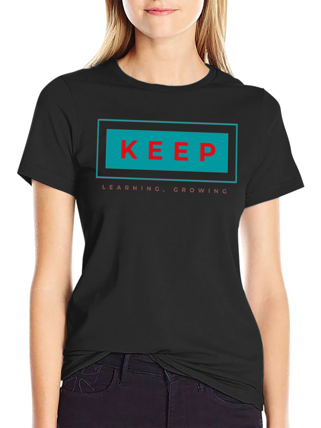 Keep Learning Growing T-Shirt - Black