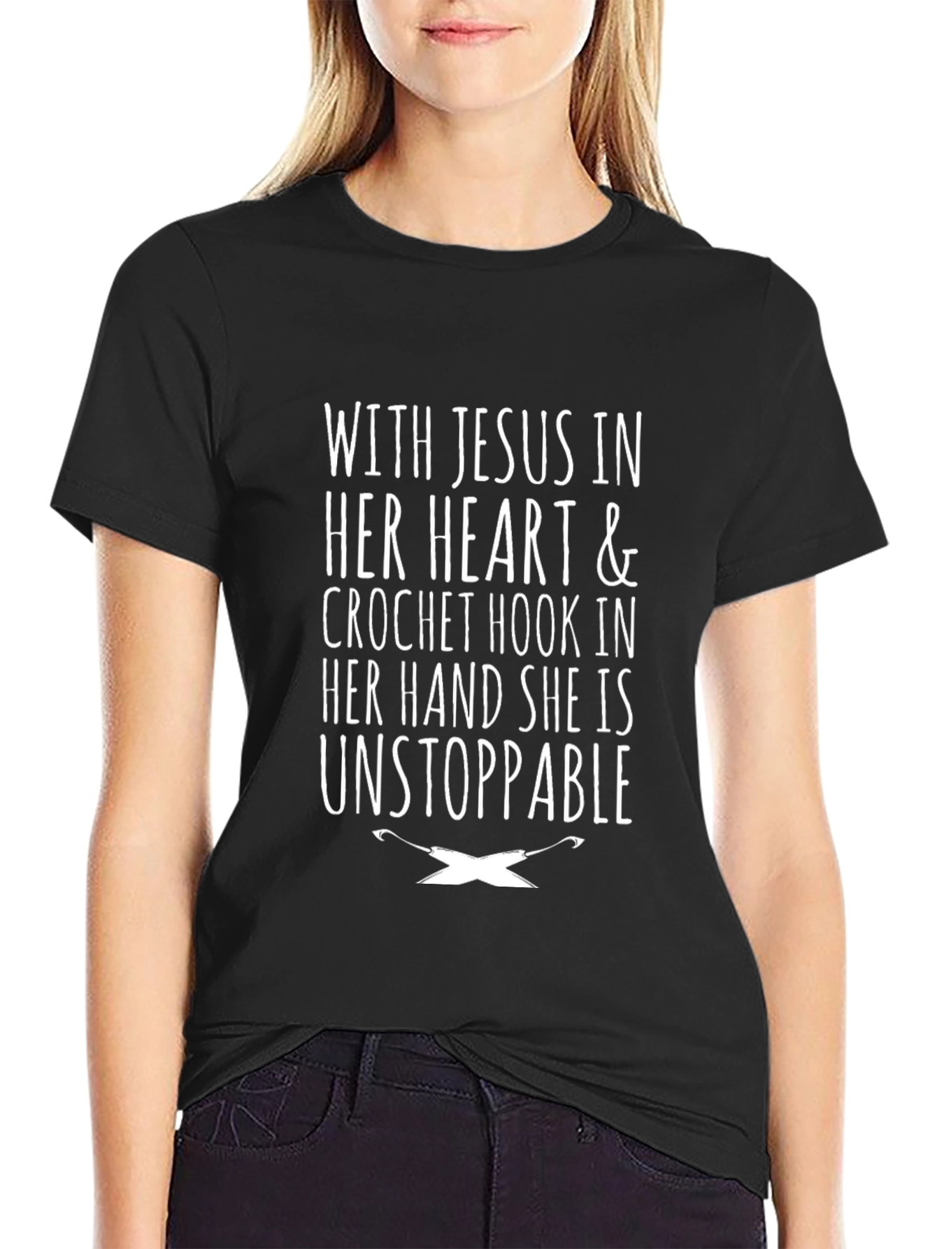 Unstoppable Crochet Lover Black T-Shirt