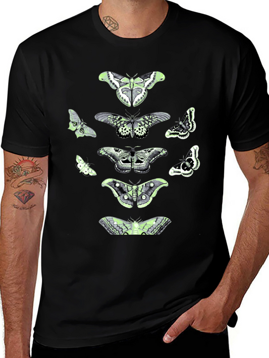 Moth Graphic Tee - Black Cotton Blend