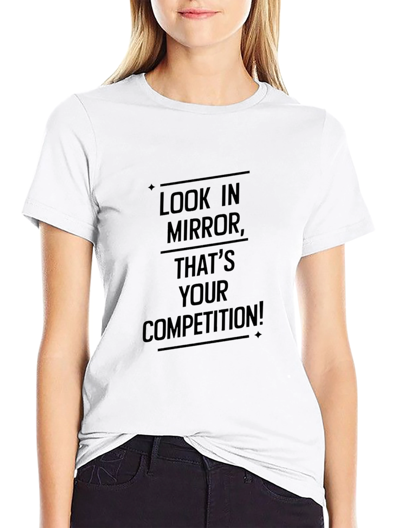 Motivational T-Shirt - Look in Mirror Your Competition