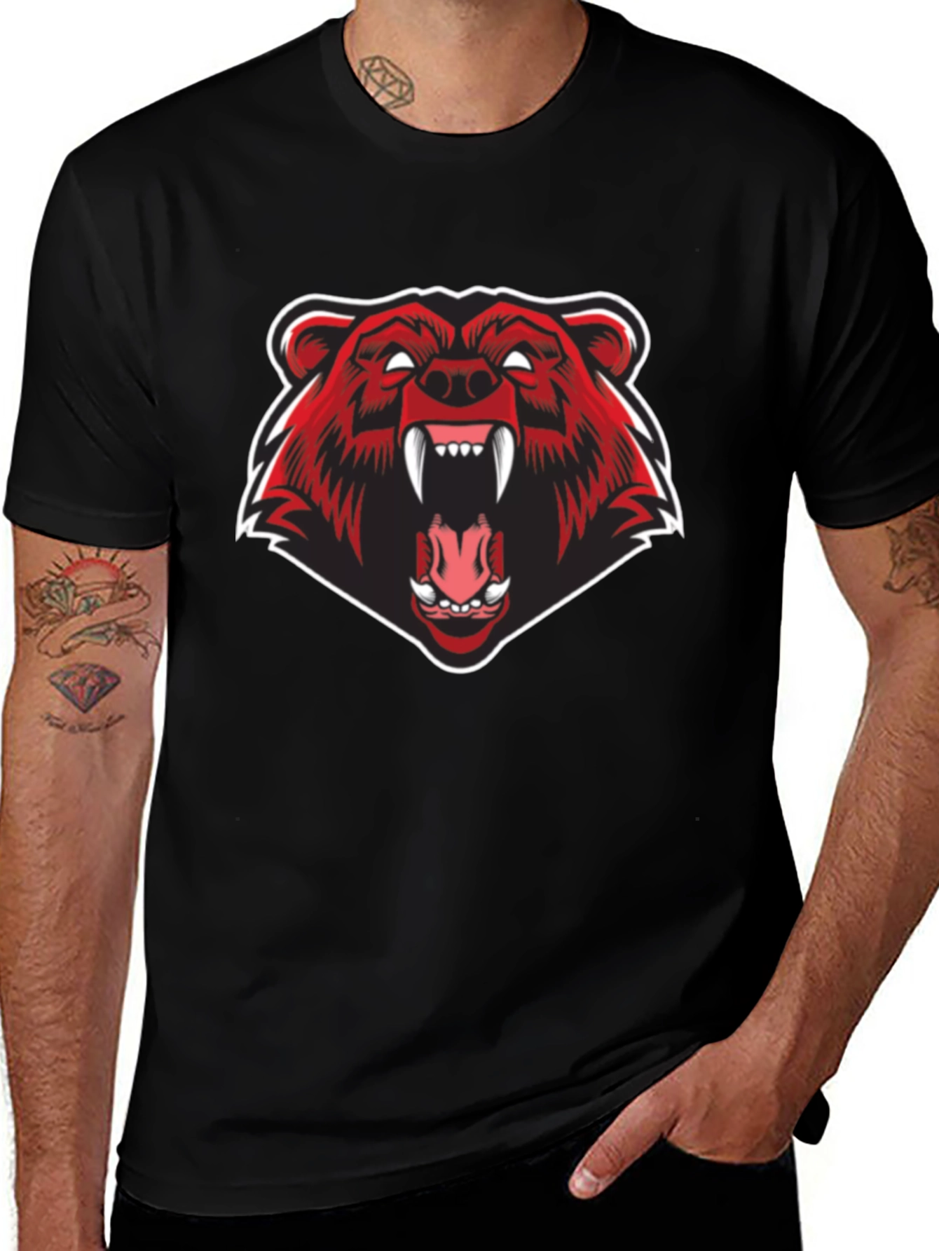 Bear Graphic Black T-Shirt