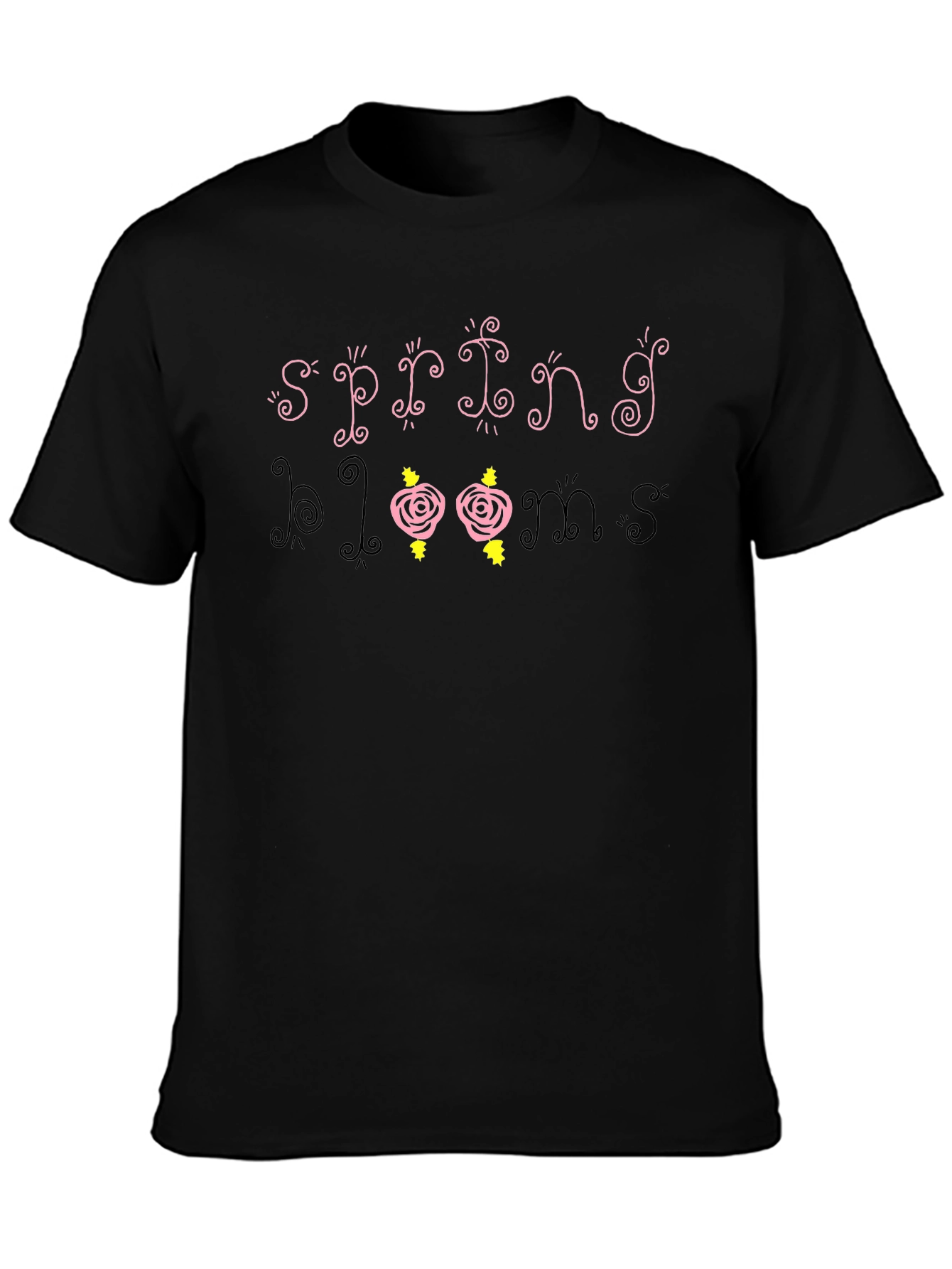 Spring Blooms Graphic Tee - Trendy Floral Design
