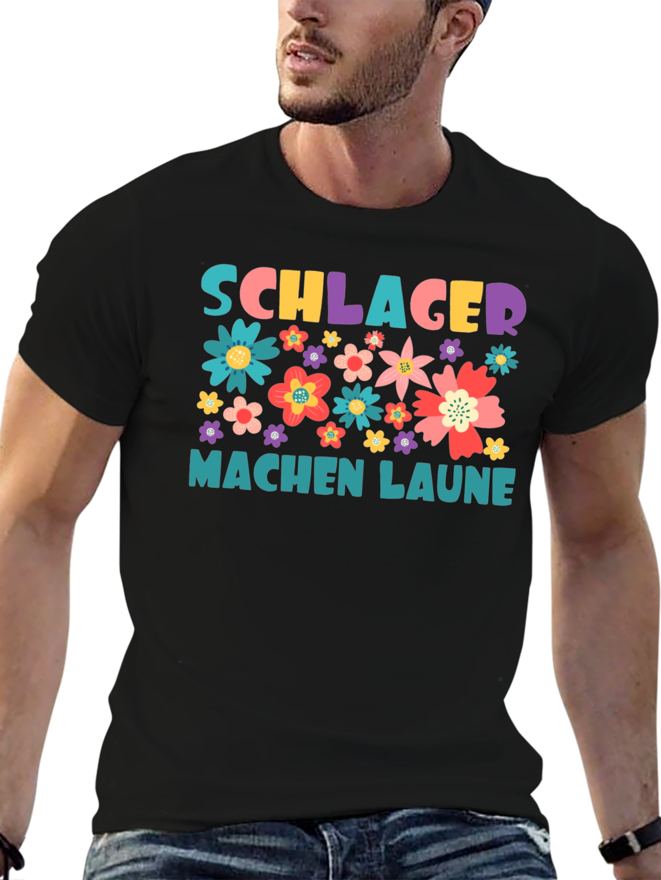 Schlager Machen Laune Floral Graphic Tee