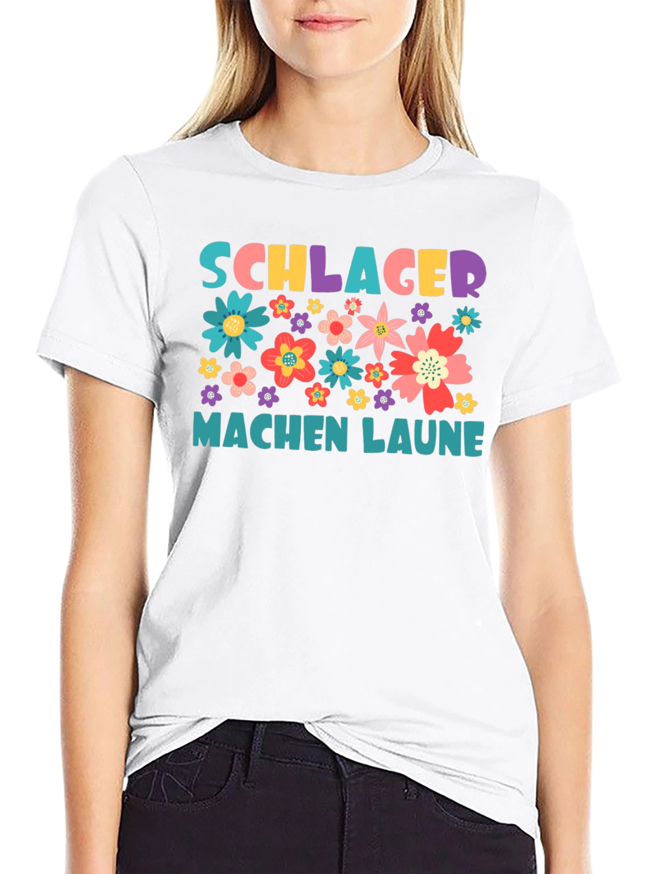 Schlager Machen Laune Floral Graphic Tee