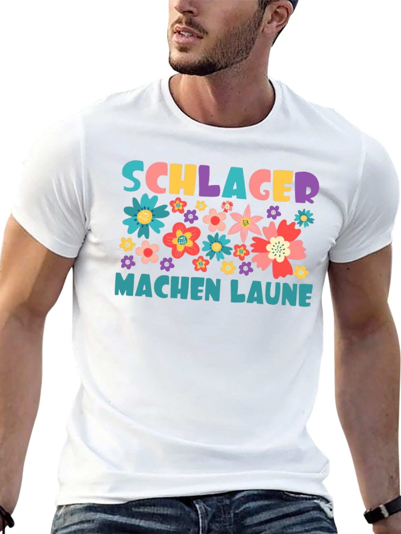 Schlager Machen Laune Floral Graphic Tee