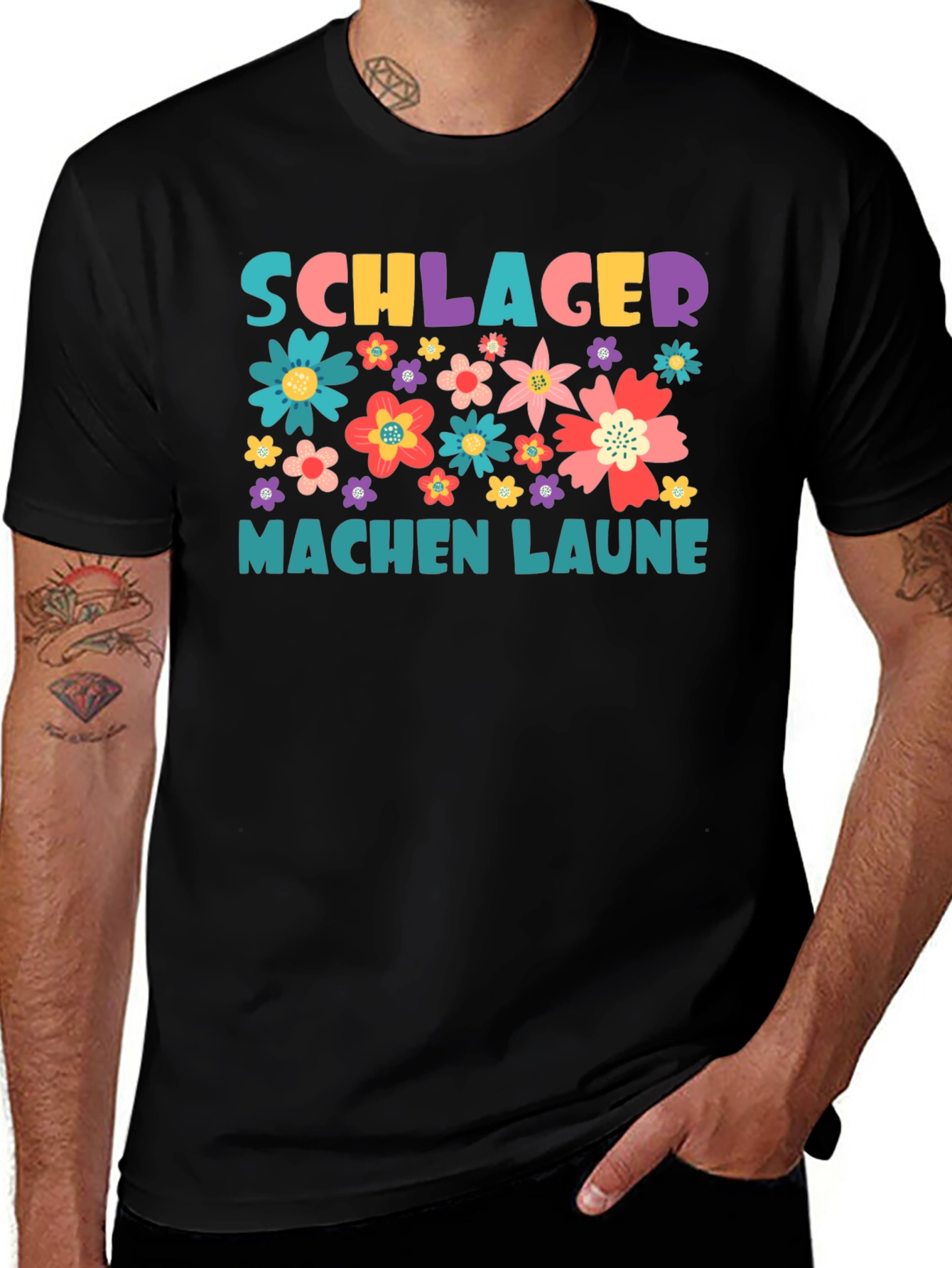 Schlager Machen Laune Floral Graphic Tee