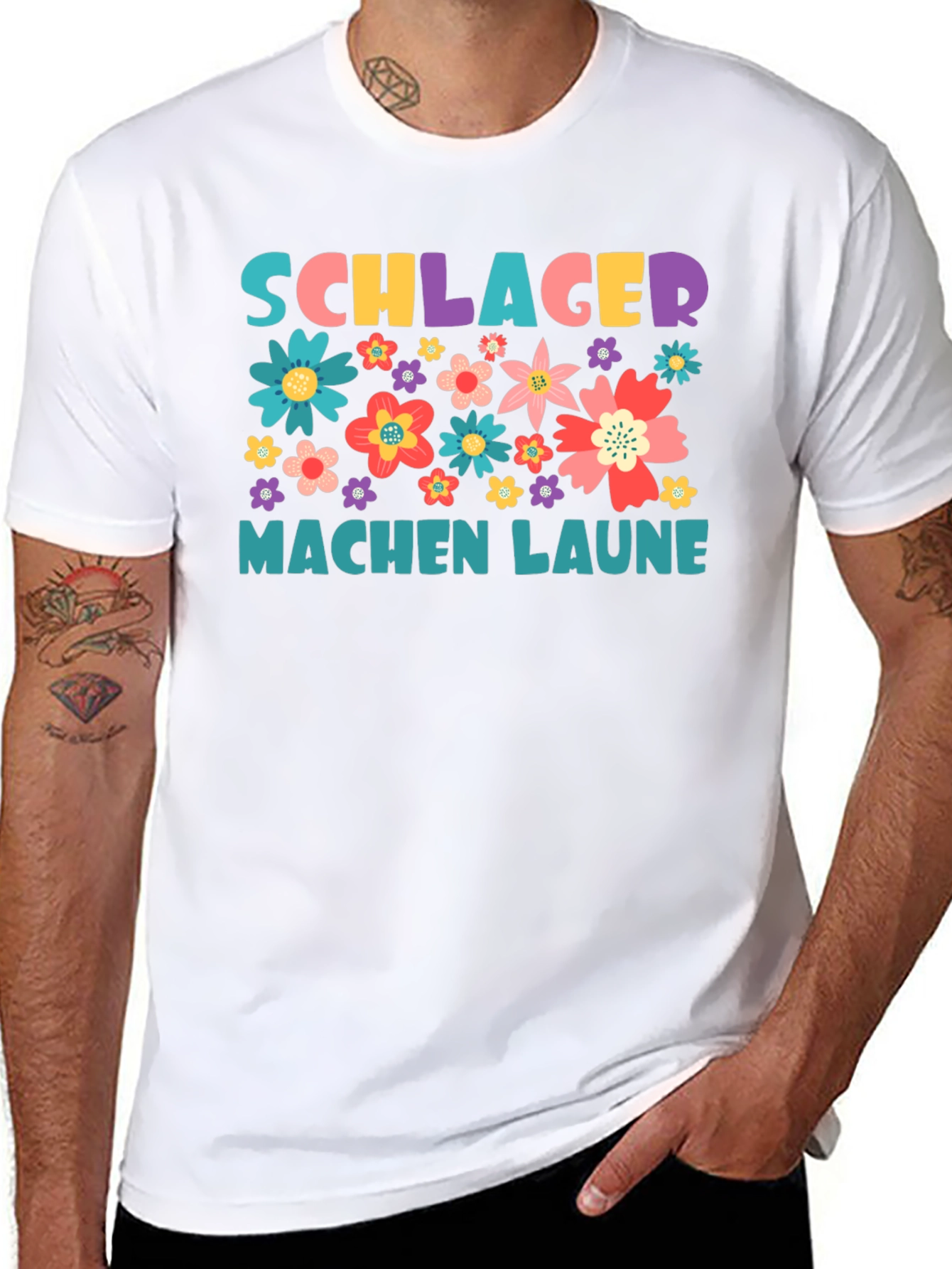 Schlager Machen Laune Floral Graphic Tee