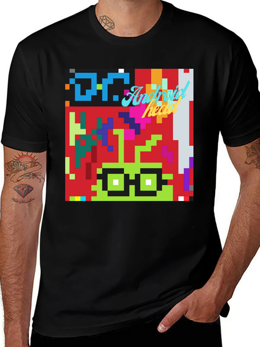 Pixel Art Android Nerd T-Shirt - Retro Style