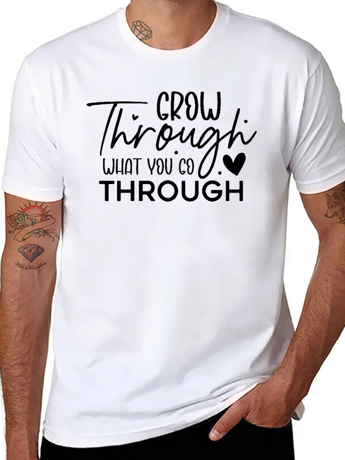Grow Through What You Go Through Black Tee