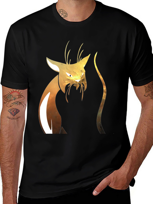 Abstract Cat Graphic T-Shirt