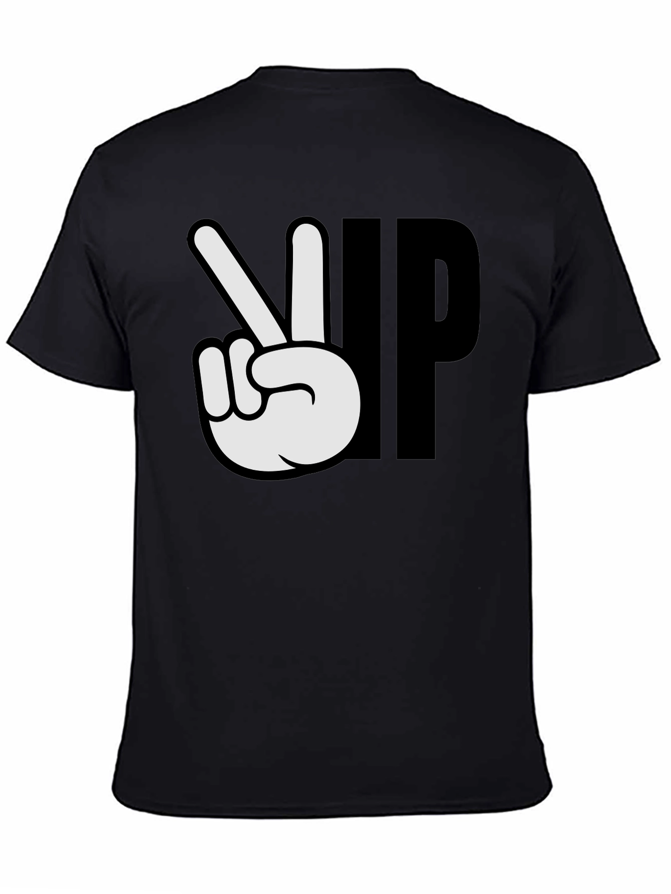 Peace Up Black Graphic T-Shirt