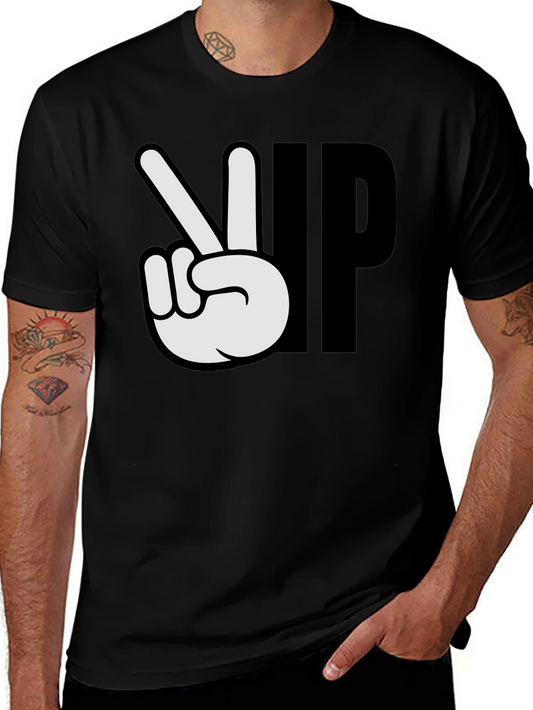 Peace Up Black Graphic T-Shirt