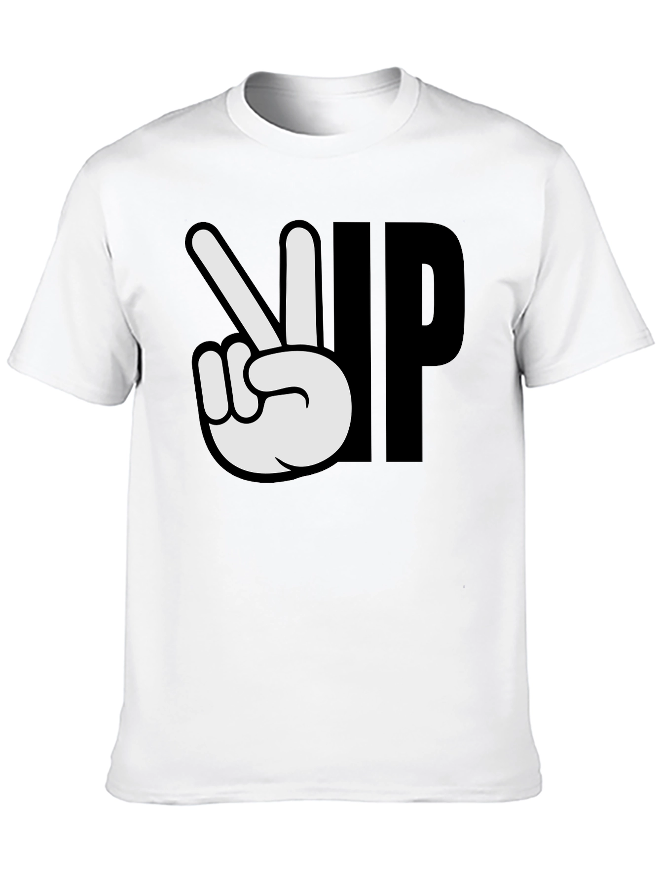 Peace Up Black Graphic T-Shirt