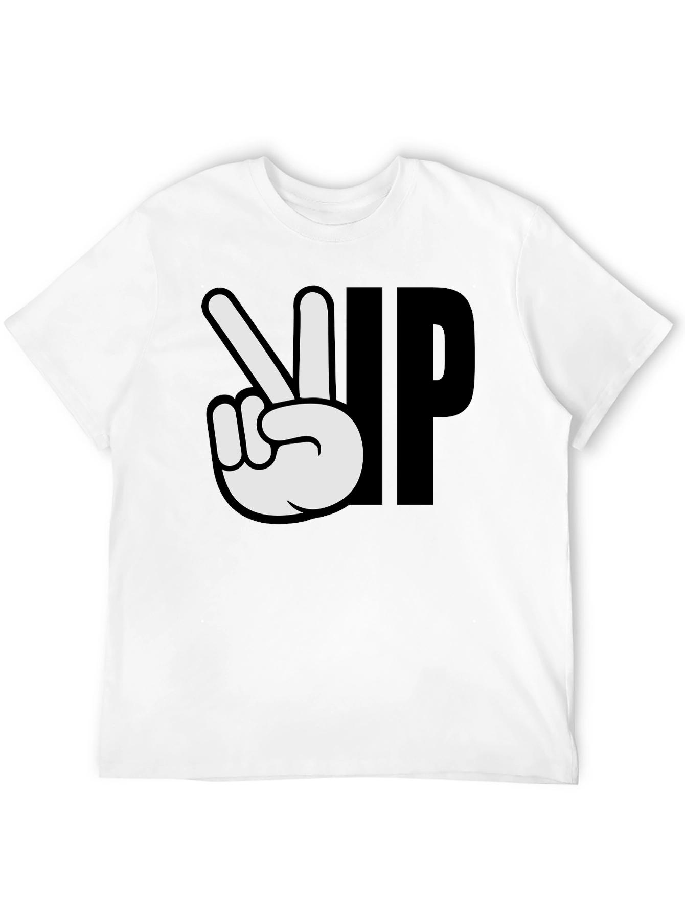 Peace Up Black Graphic T-Shirt