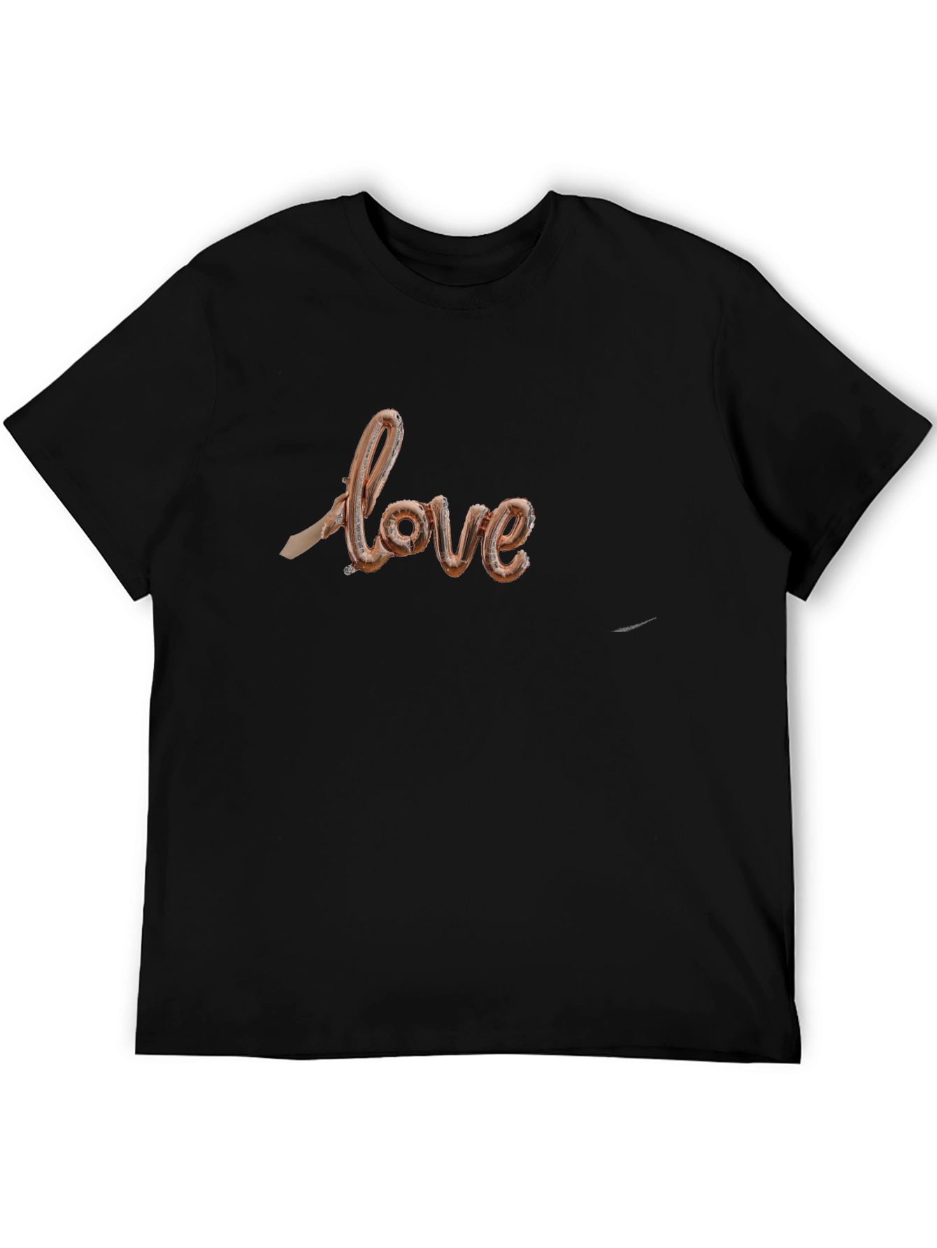 Love Balloon Text Graphic Black T-Shirt