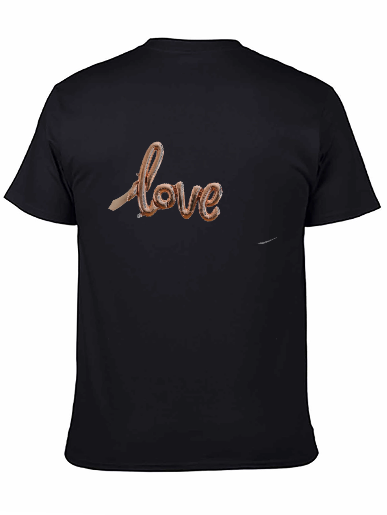 Love Balloon Text Graphic Black T-Shirt