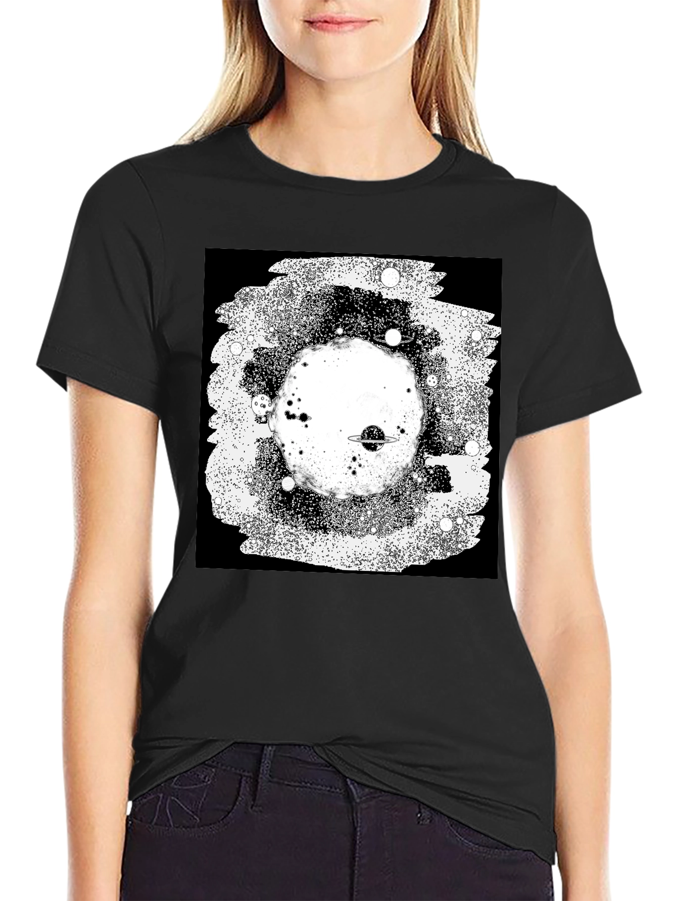 Cosmic Black T-Shirt - Galaxy Design