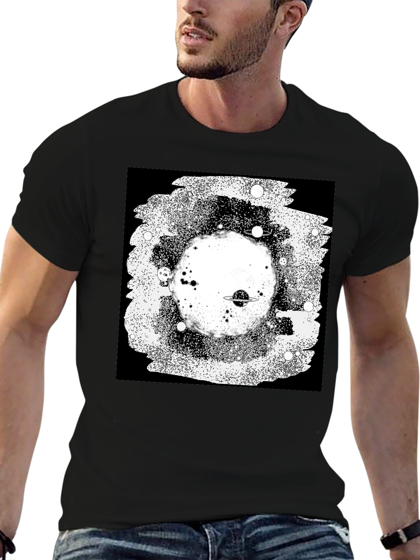 Cosmic Black T-Shirt - Galaxy Design