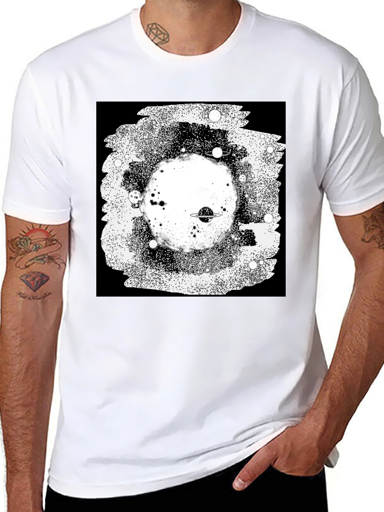 Cosmic Black T-Shirt - Galaxy Design