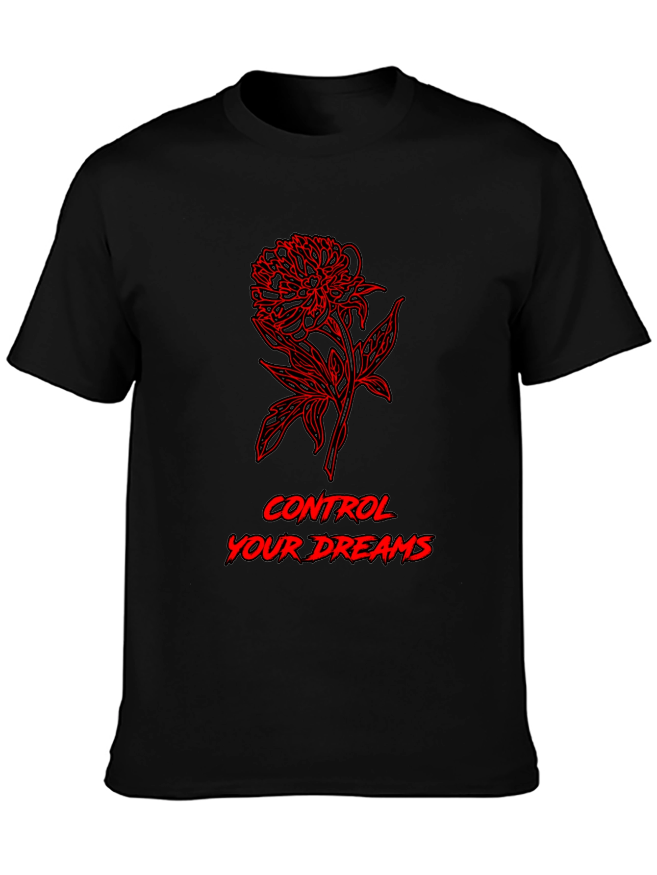 Floral Dream Control Graphic Tee - Black