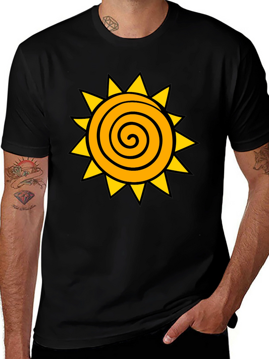 Spiral Sun Graphic Black T-Shirt