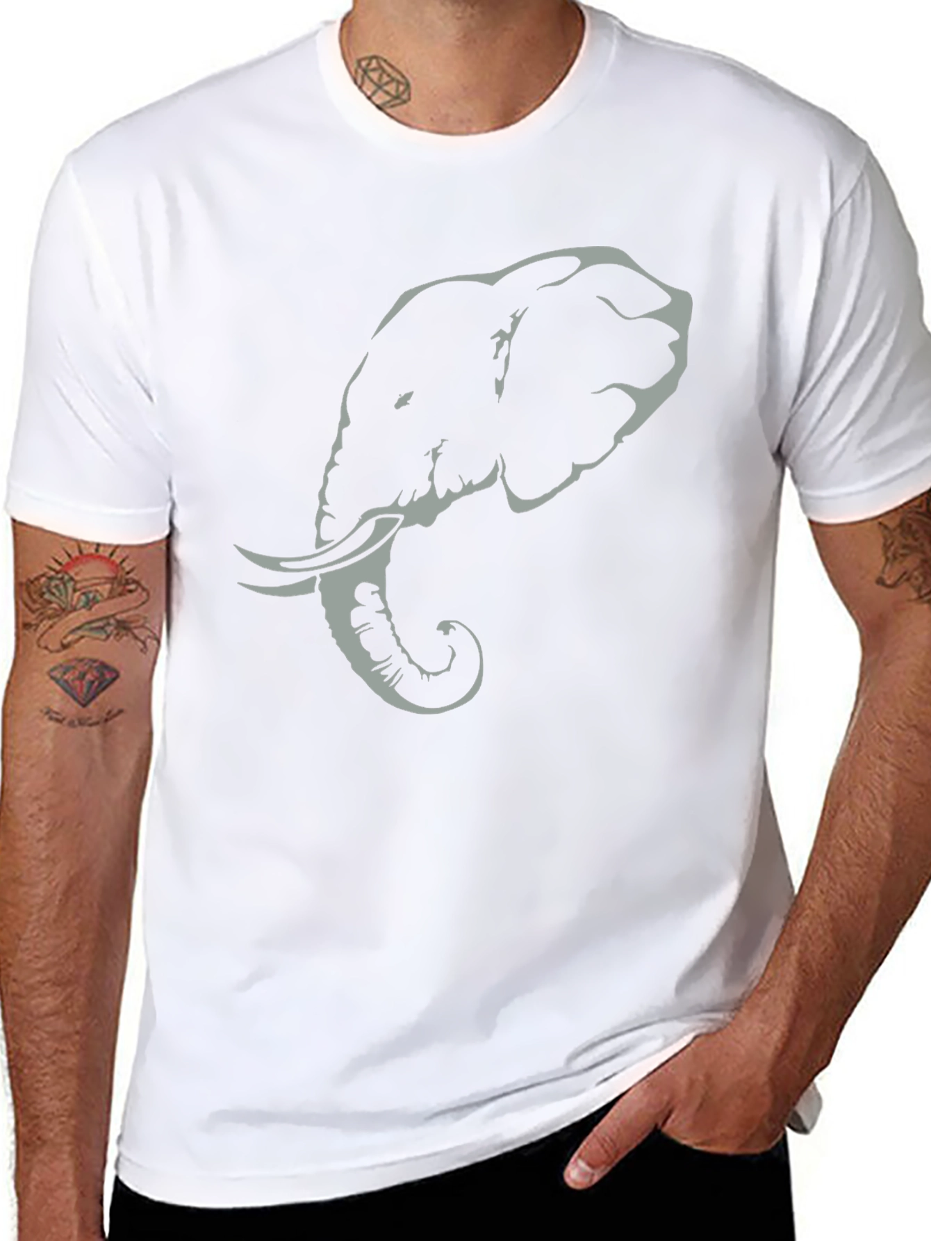 Elephant Graphic Tee - Stylish Black Cotton T-Shirt
