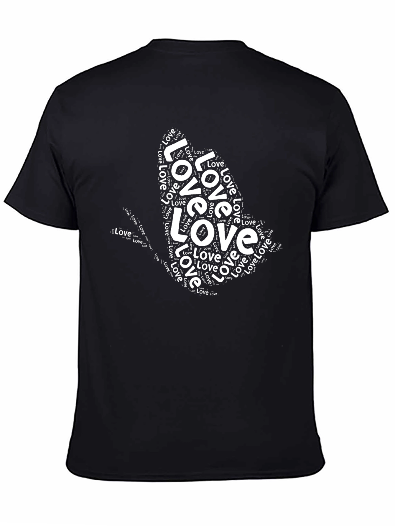 Love Word Art Black T-Shirt