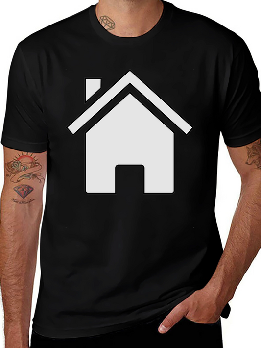 House Icon Black T-Shirt - Modern Minimalist Design