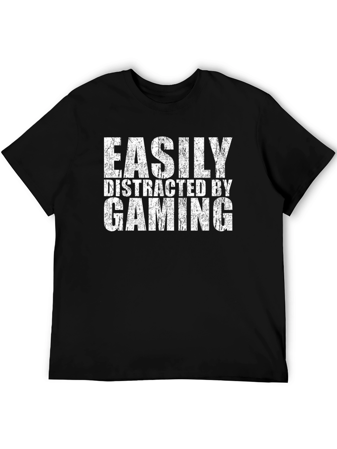 Easily Distracted By Gaming Black T-Shirt