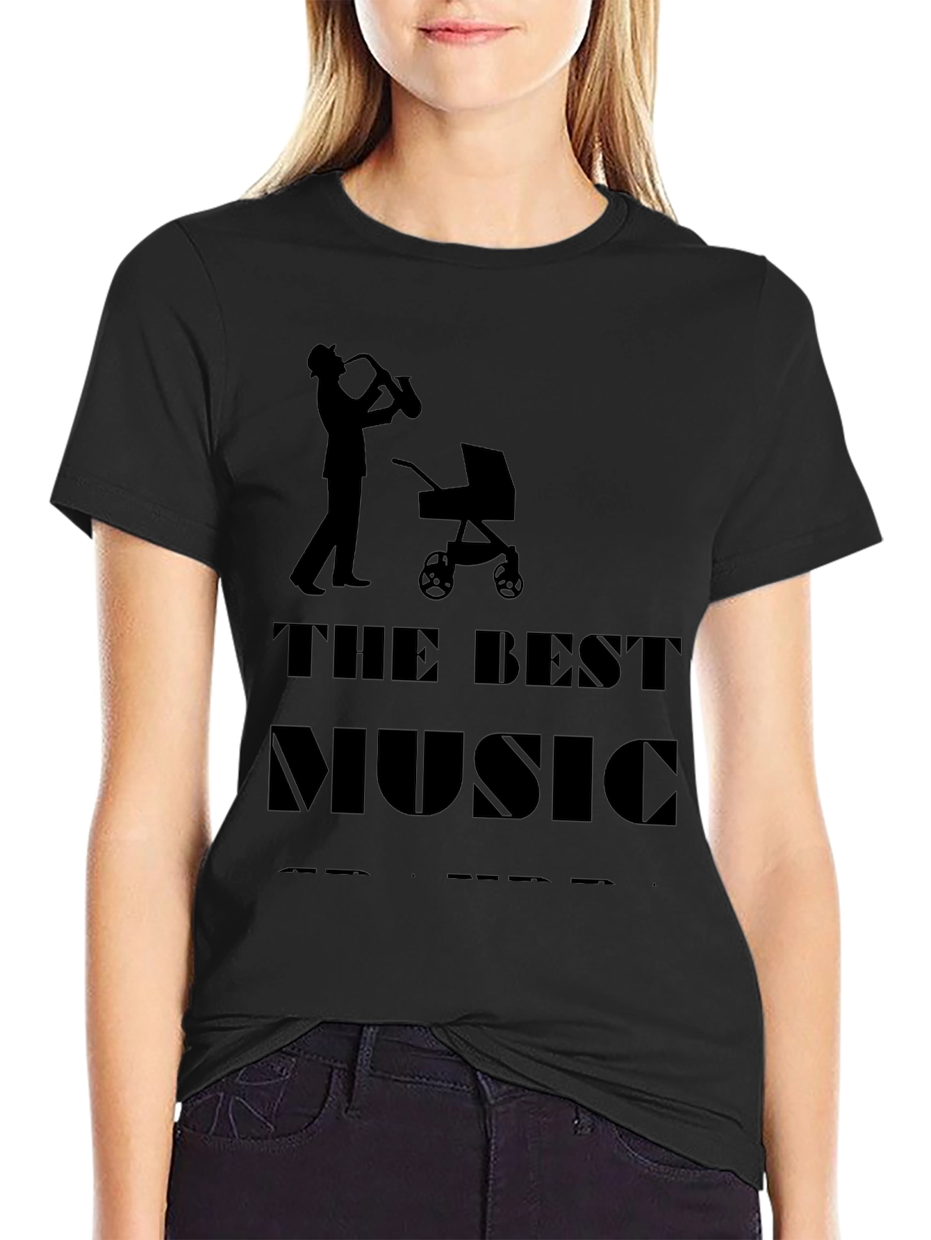 The Best Music Dad T-Shirt Saxophone Stroller Tee