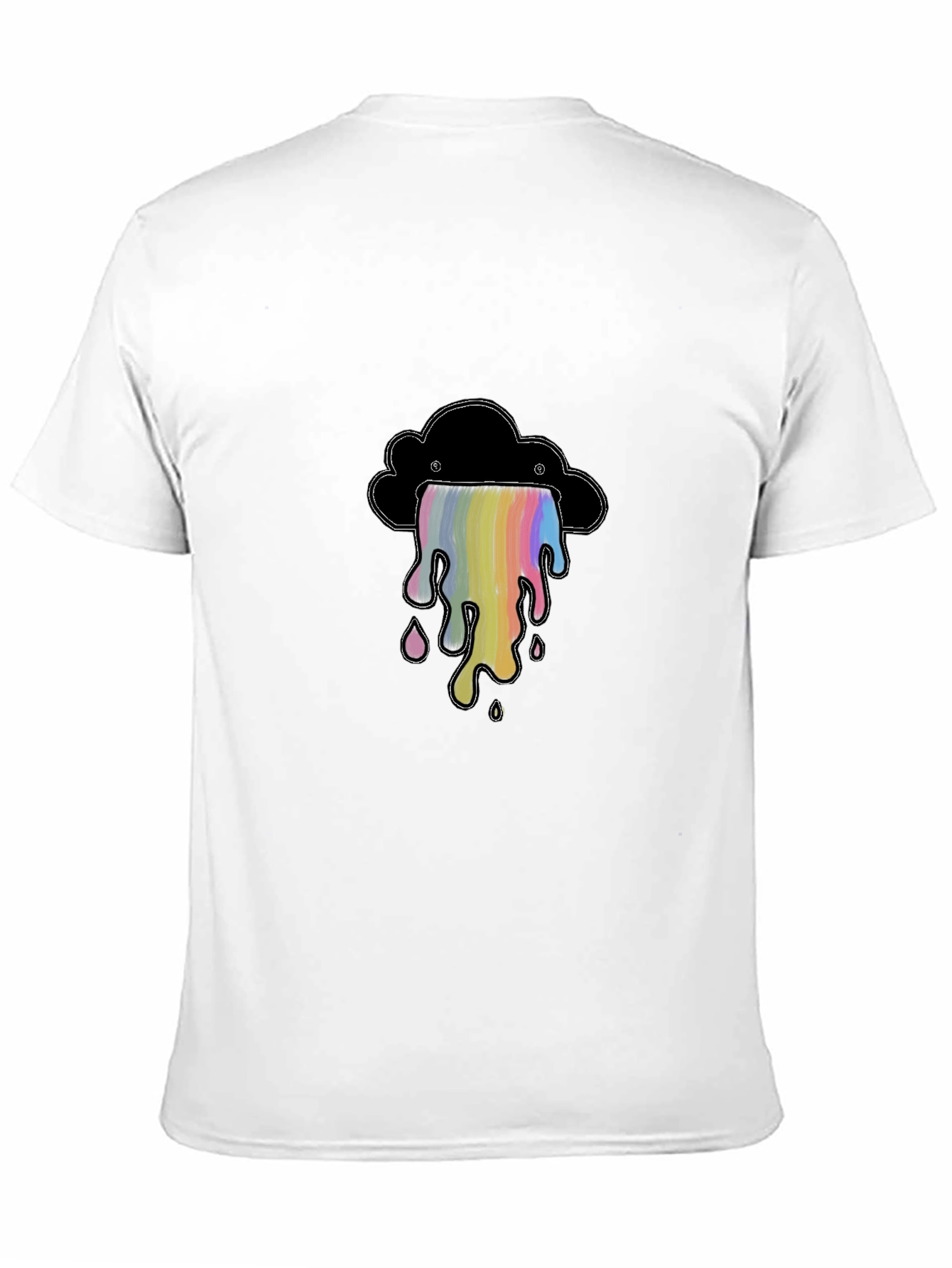 Rainbow Drip Cloud Graphic Tee - Soft Cotton Shirt