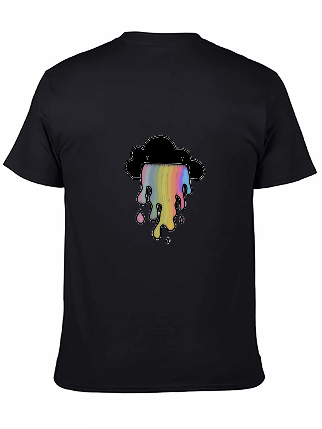 Rainbow Drip Cloud Graphic Tee - Soft Cotton Shirt