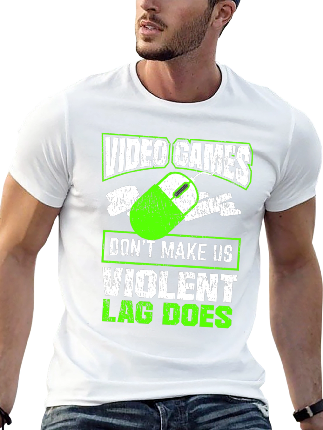 Video Games T-Shirt: Dont Make Us Violent Lag Does
