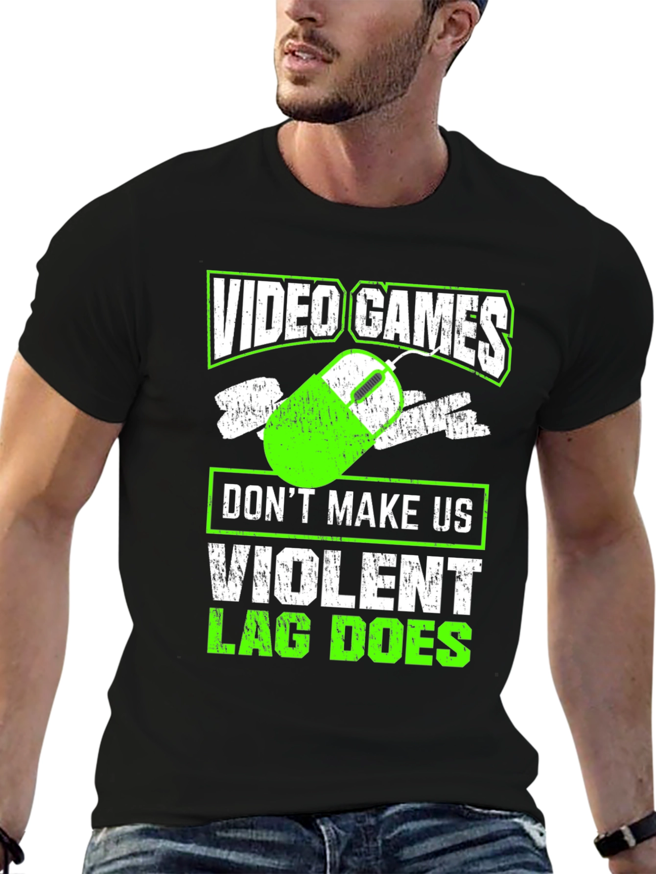 Video Games T-Shirt: Dont Make Us Violent Lag Does