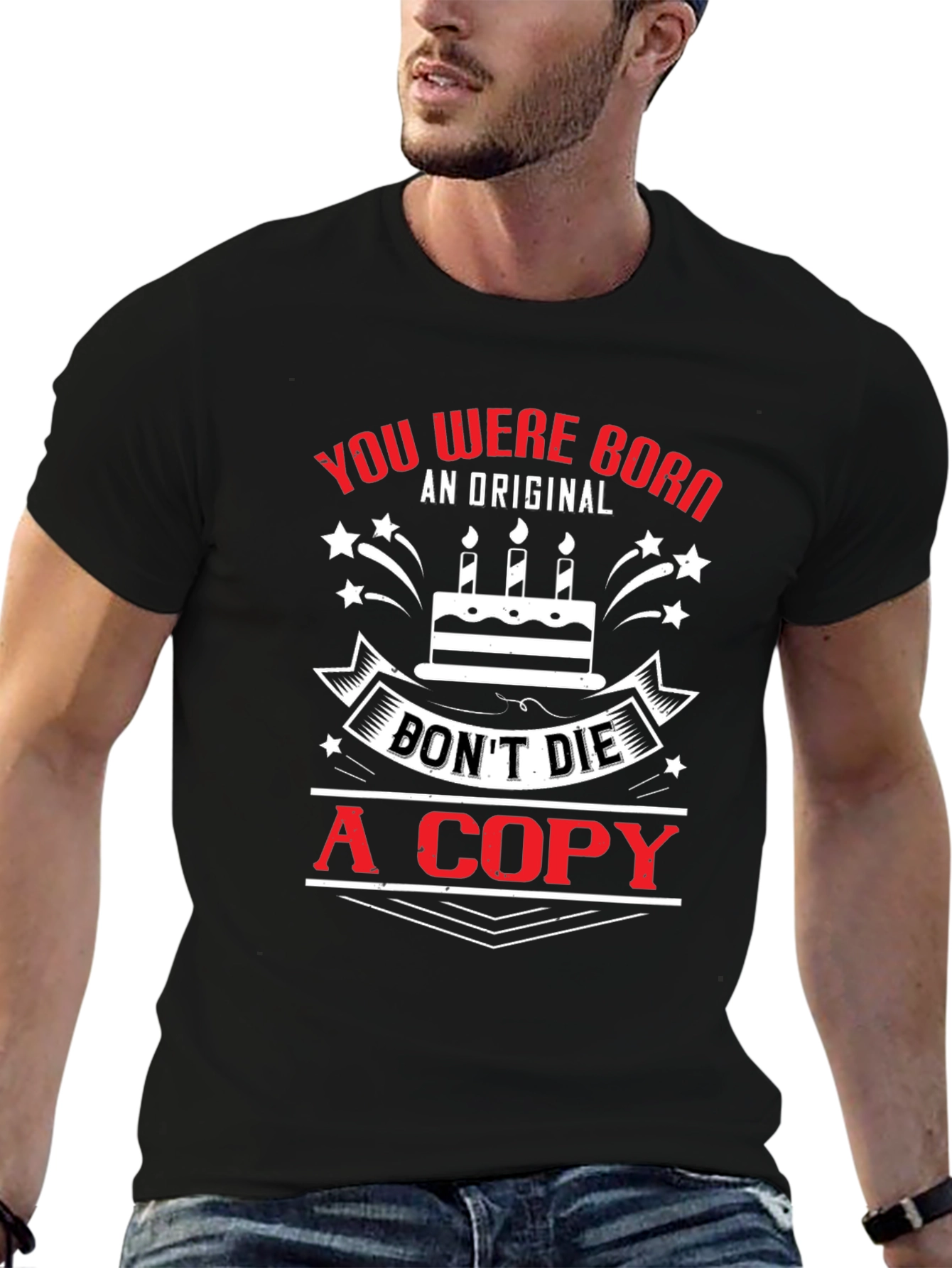 Be Original Black Graphic T-Shirt