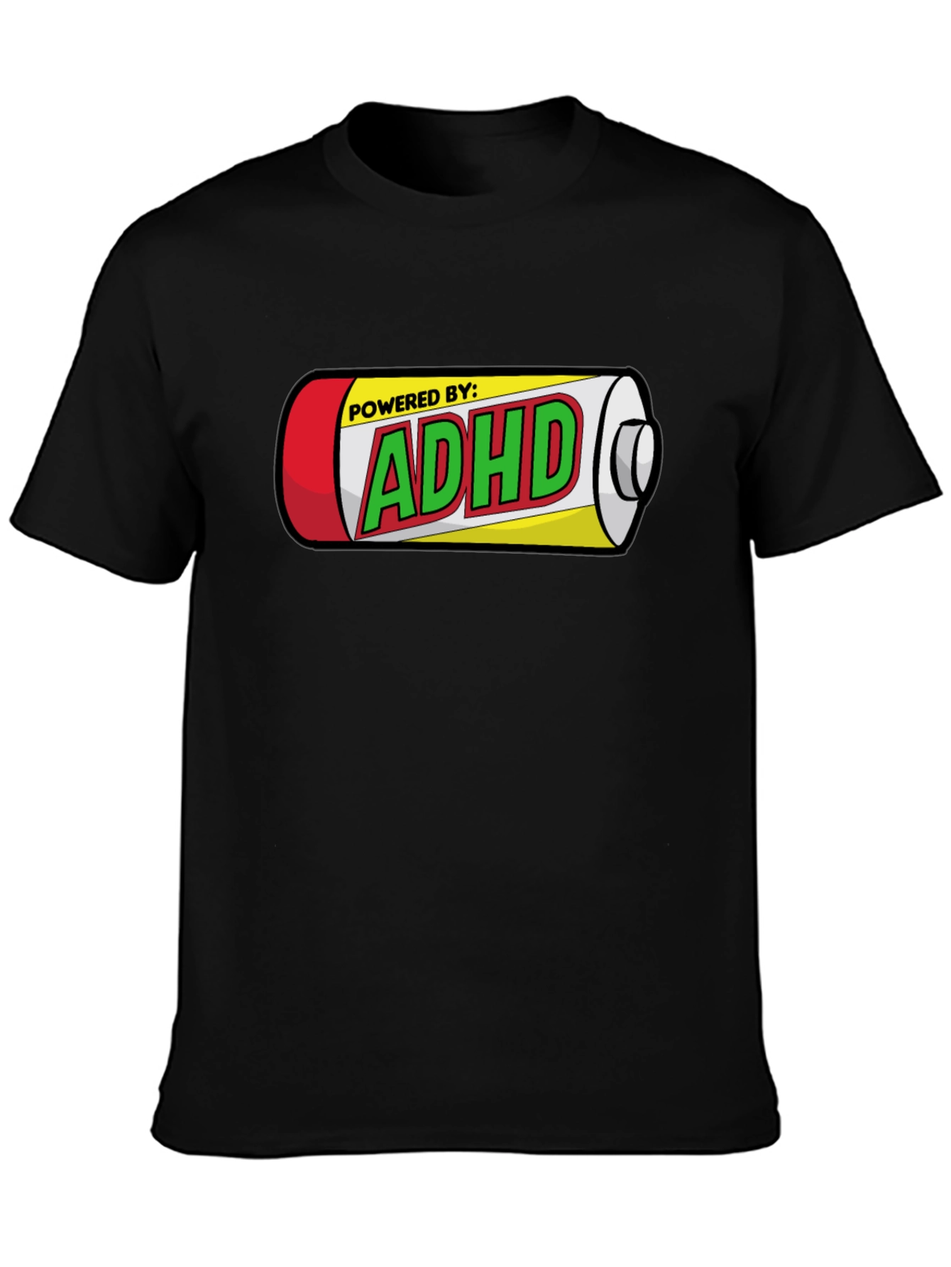 Powered By: ADHD T-Shirt - Novelty Design